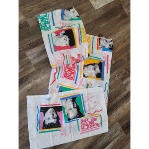 New Kids On The Block 1990 Twin Sheet Set Pillowcase Flat & Fitted NKOTB Unused
